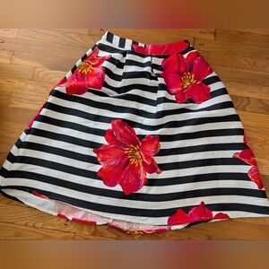NWT My Amelia James Striped Floral A-Line Skirt